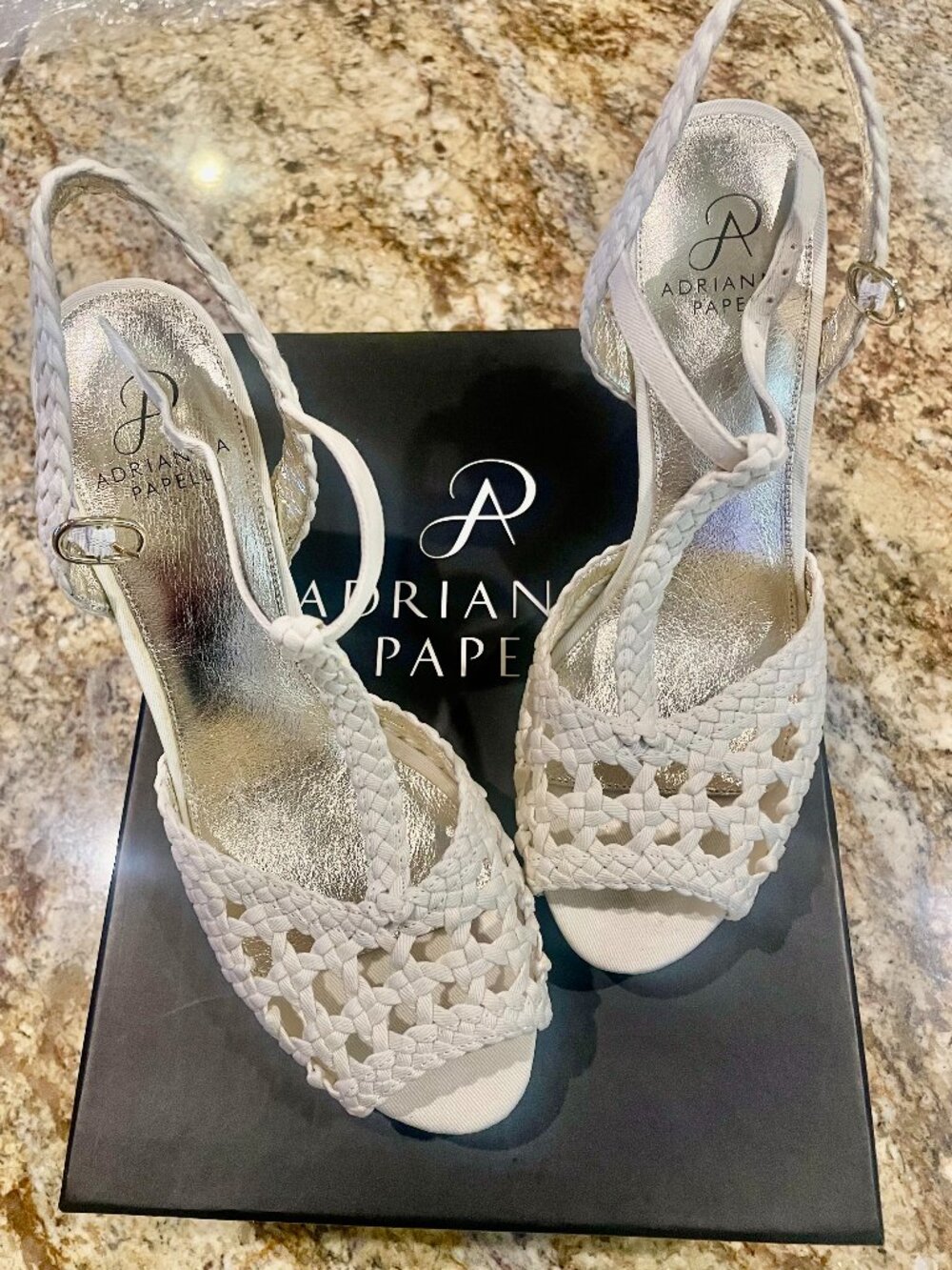 ADRIANNA PAPELL Frankiln Reese Canva Cork Wedge Shoes Size 9M